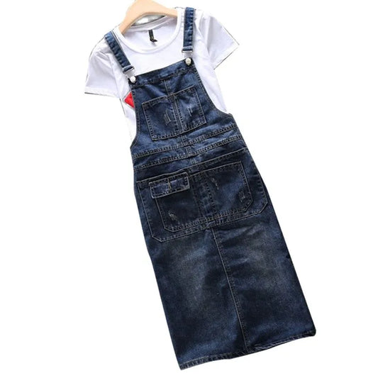 Loose Spaghetti Strap Denim Dress