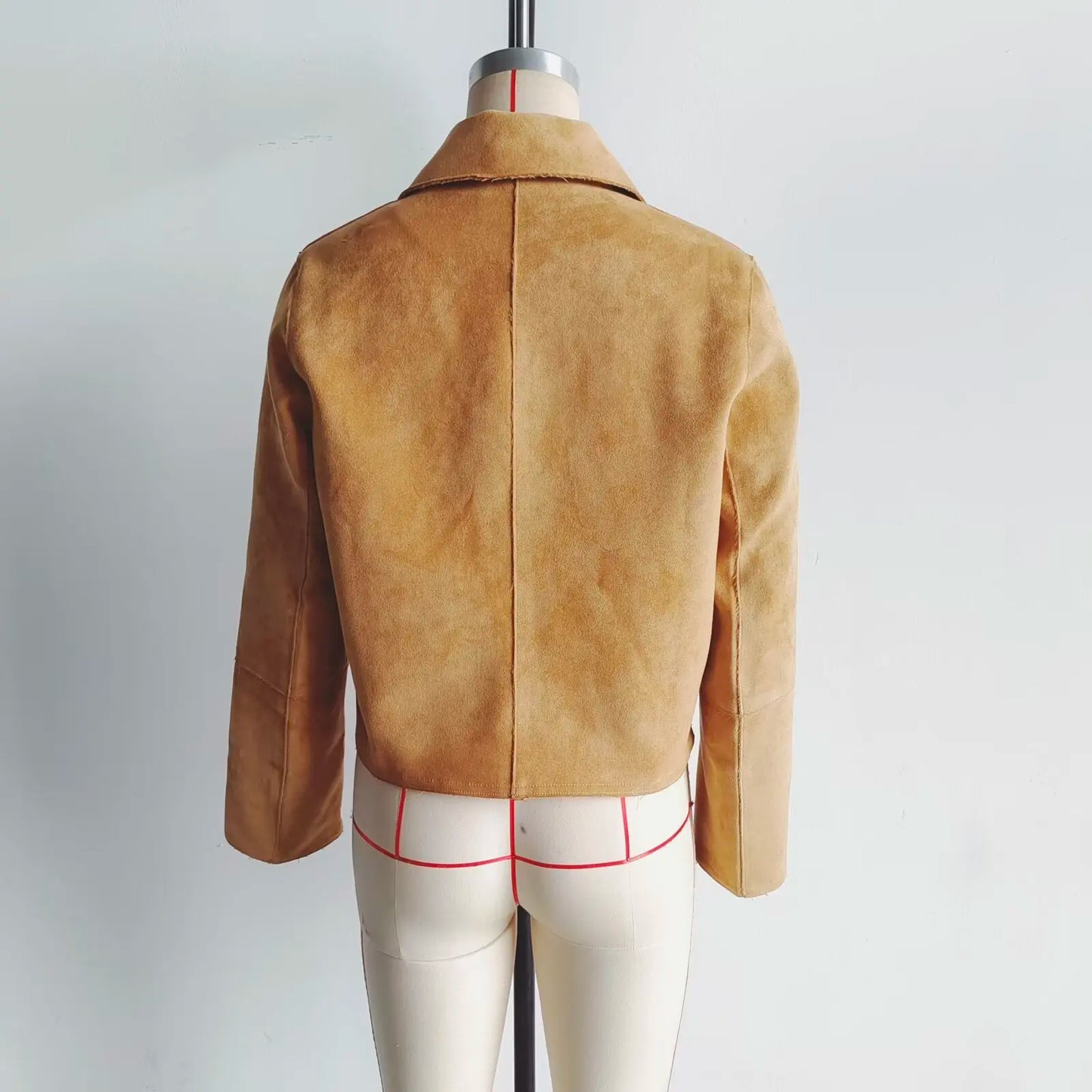 Female Deerskin Velvet Turn-Down-Collar Jacket