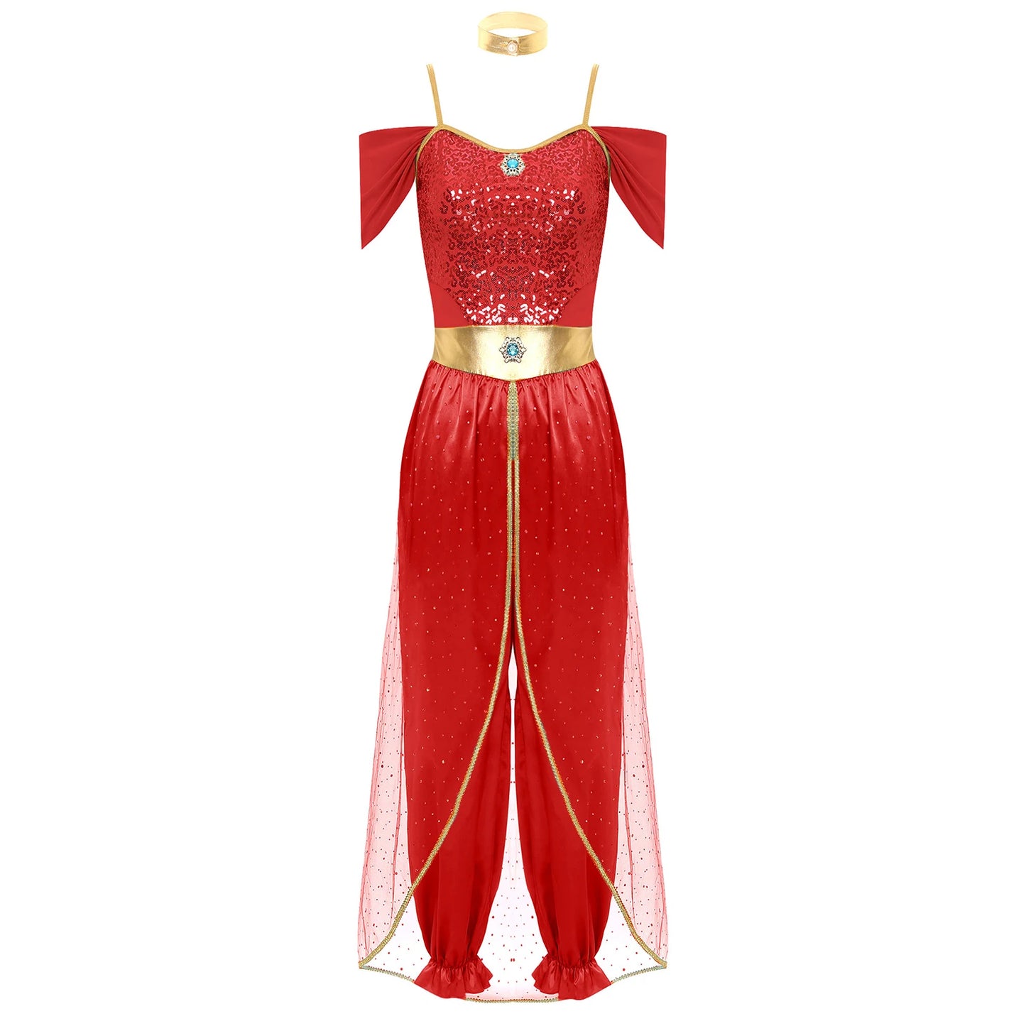Bollywood-Style Women's Long Pants Jumpsuit