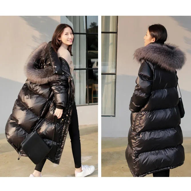 Over-Knee Thickened Loose Winter Jacket for Women