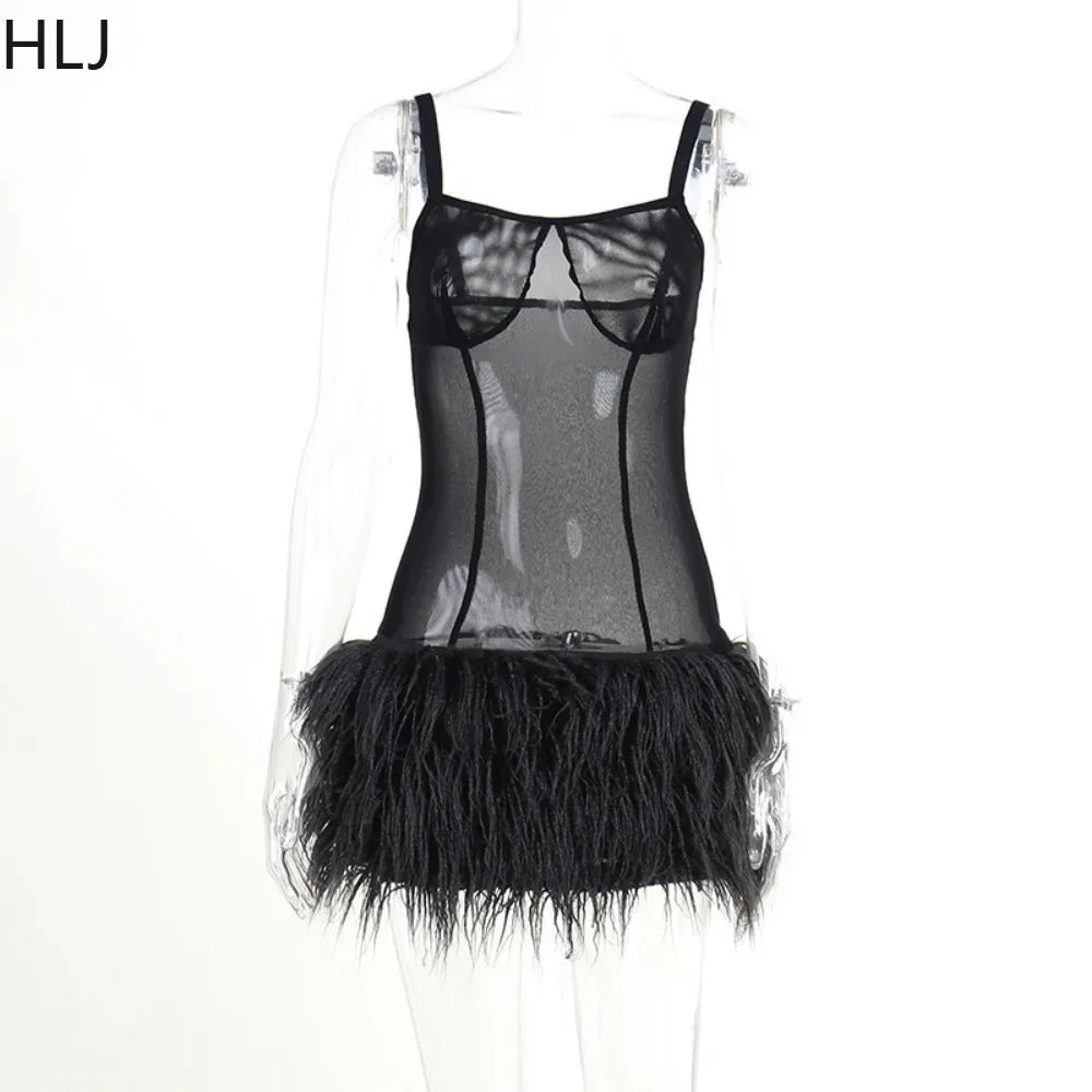 Mesh Perspective Patchwork Party Dress