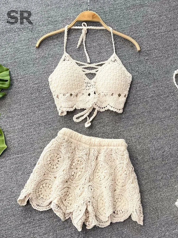 Knitted  Backless Two-Piece Set