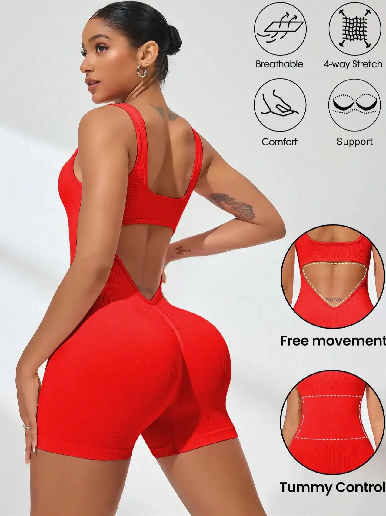 Cut-Out Fitness Jumpsuit