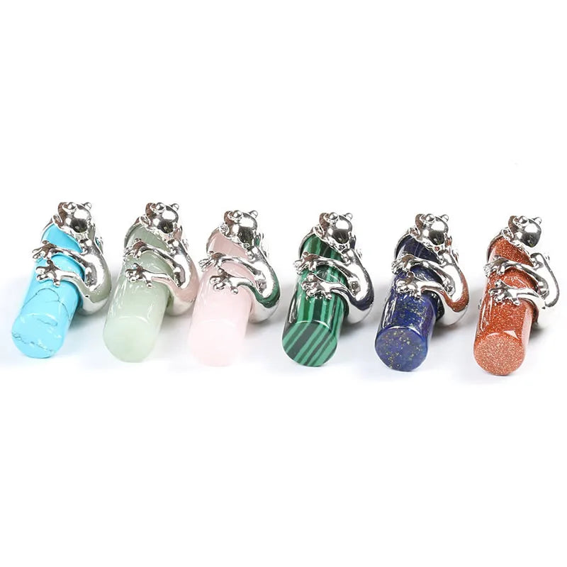 Natural Stone Frog-Shaped Crystal Necklace Pendant