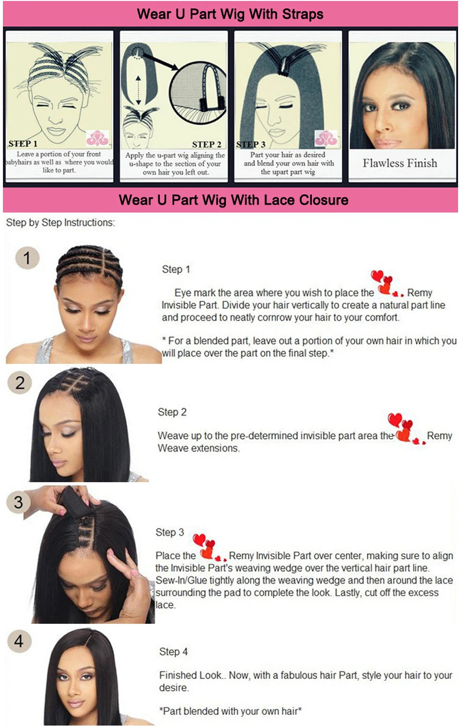 Short Bob U/V Part Wig - 100% Real Brazilian Human Hair