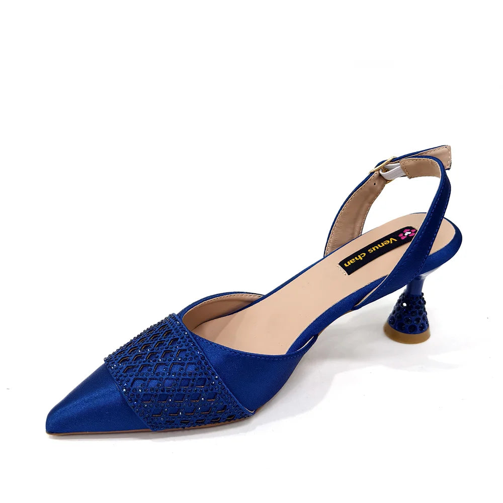 New Elegant Heels & Rhinestone Handbag Set