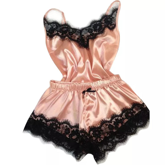 Lace Satin Pyjama Set