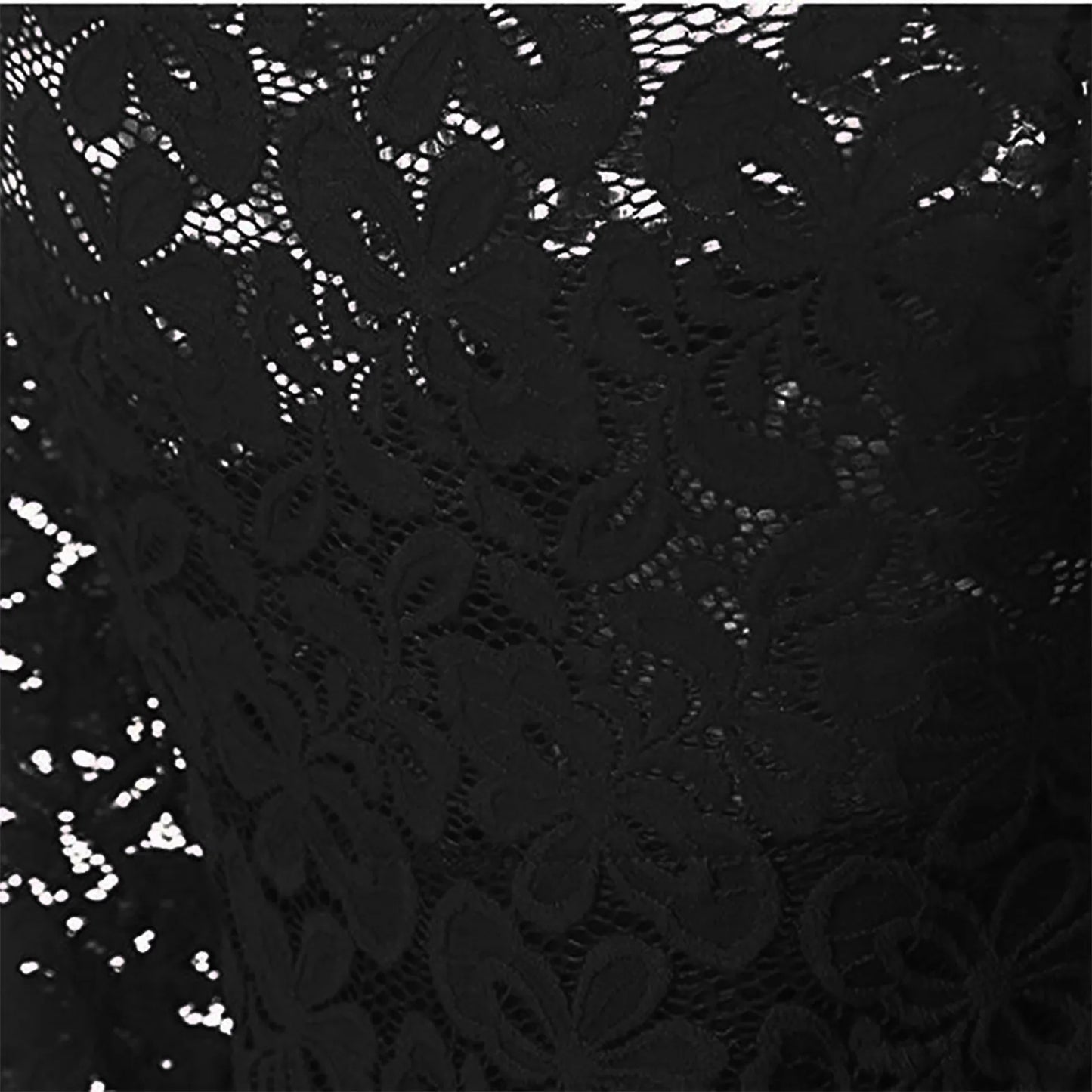 Flowy Hollow-Out Long-Sleeve A-Line Lace Dress With Lining