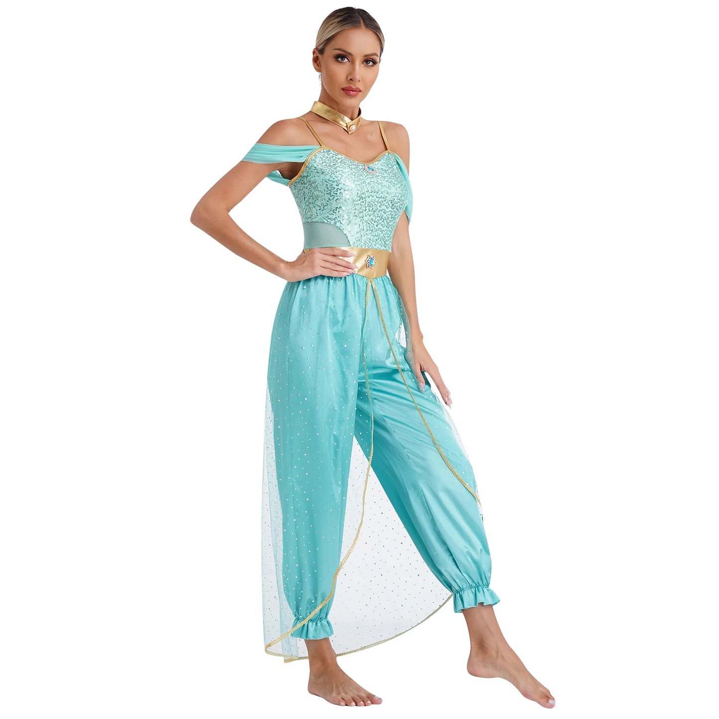Bollywood-Style Women's Long Pants Jumpsuit
