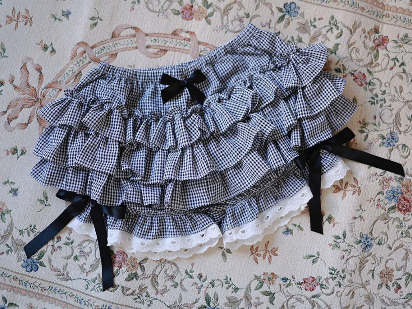 Womens Lace Ruffle Bloomers Shorts Layered Pettipants Victorian Pumpkin Pants Panties Booty Shorts Lolita Dress Safety Shorts