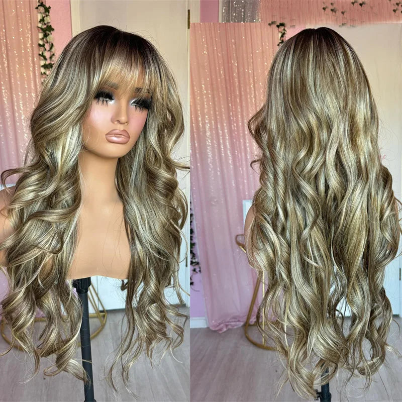 Ash Brown Mixed With Dirty Blonde Wig
