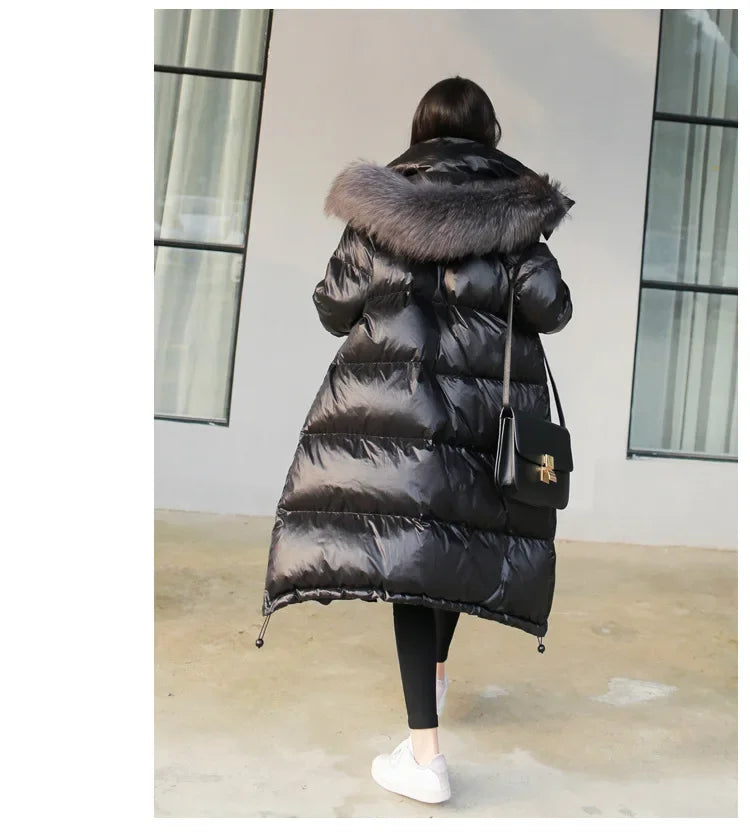 Over-Knee Thickened Loose Winter Jacket for Women