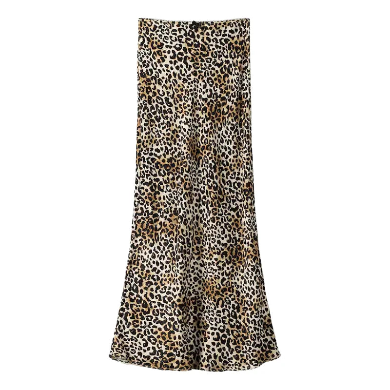 Leopard Print Long Skirt