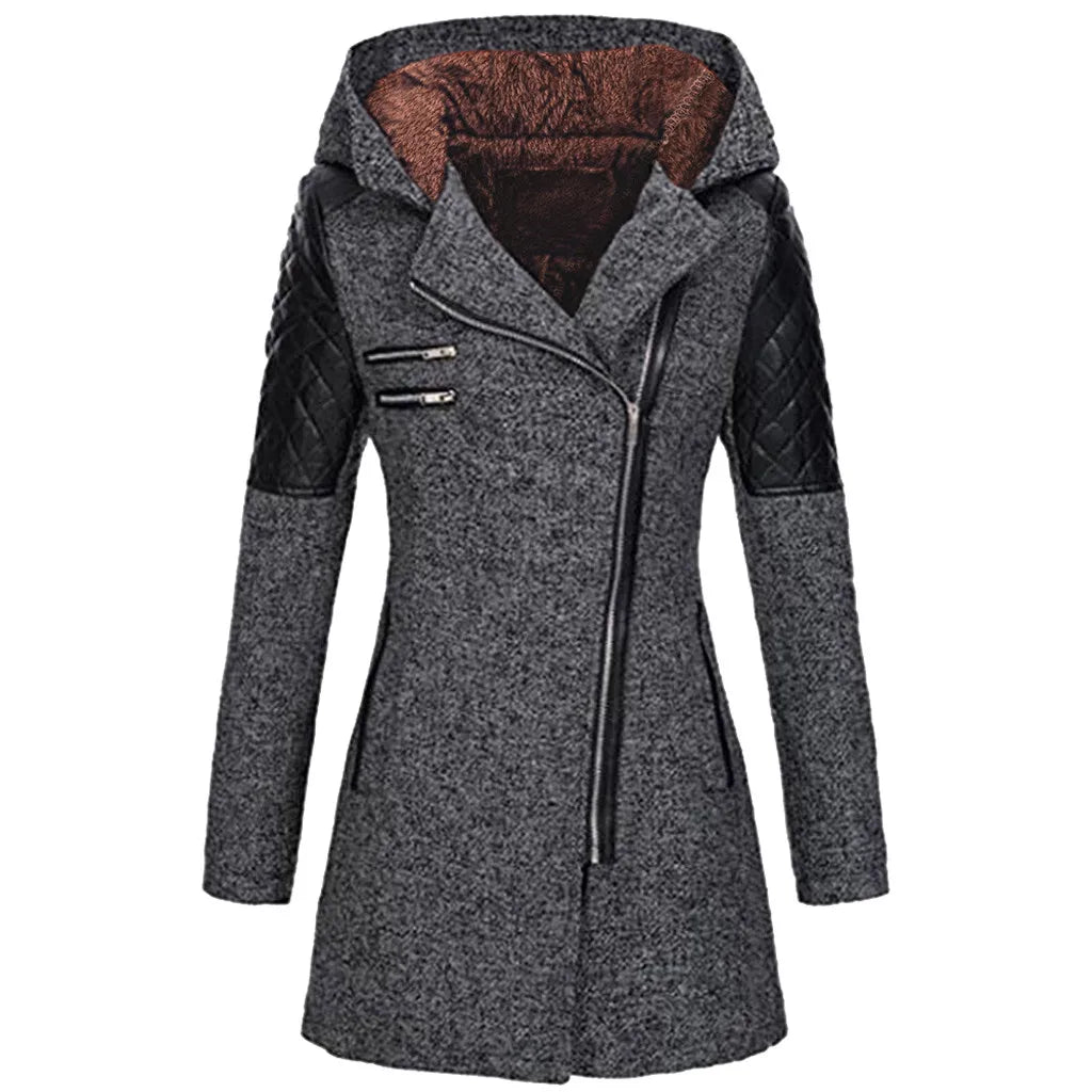 Warm Slim Thick Parka Hooded Zipper Overcoat For Women