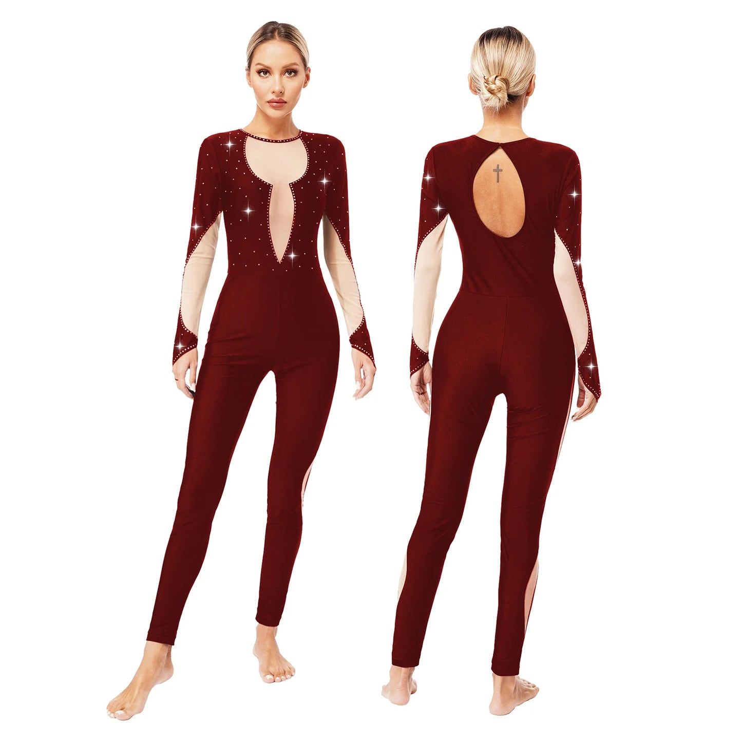 Rhinestones Ballet Dance/Gymnastics Jumpsuit