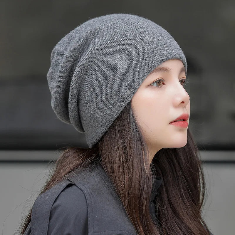 Solid-Colour Warm Beanie For Women