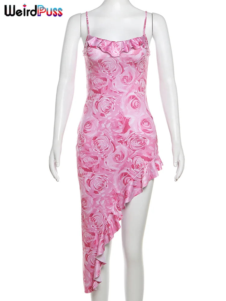 Weird Puss Ruffles Bodycon Party Dress