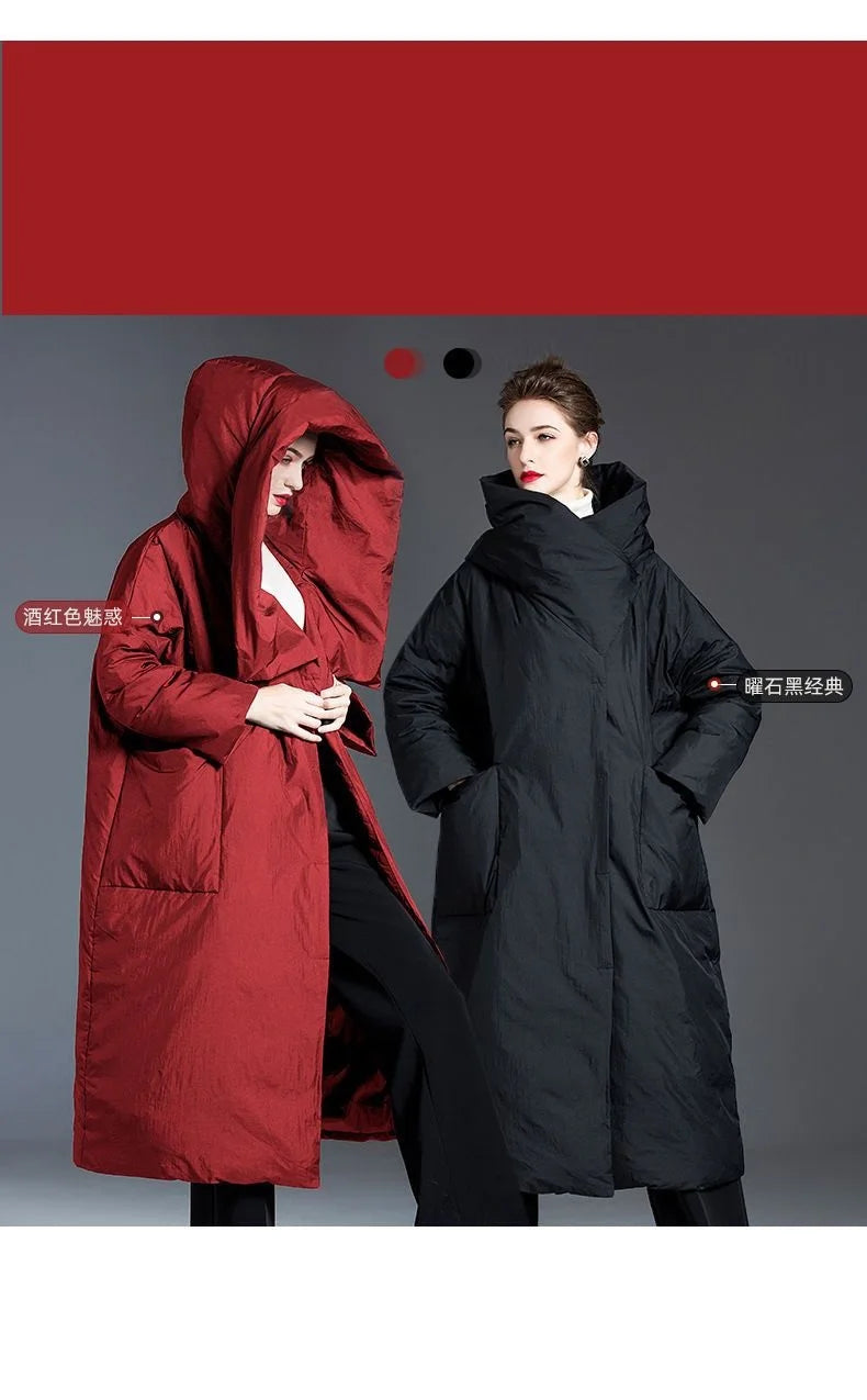 Thick  Loose Long Hooded Women's Jacket