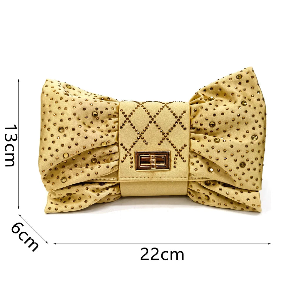 New Elegant Heels & Rhinestone Handbag Set