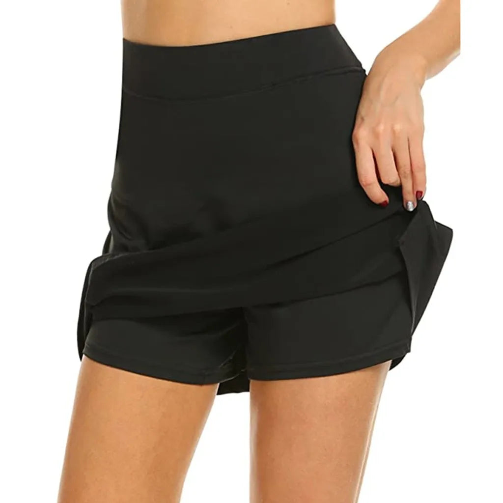 S-4Xl Skirt Ladies Large Size High Waist Slim Slimming Short Skirt A-Line Shorts Tennis Sports Short Skirt Women
