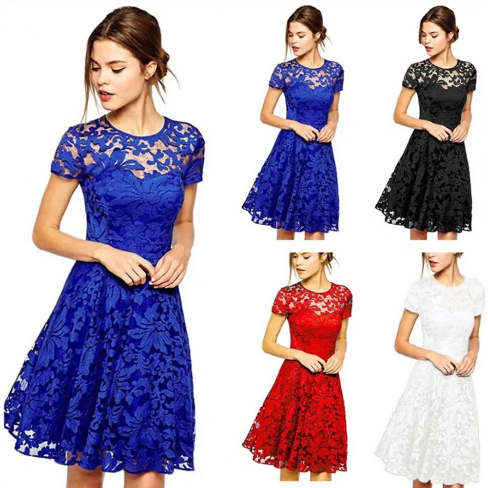 Elegant Round-Neck A-Line Mini Dress
