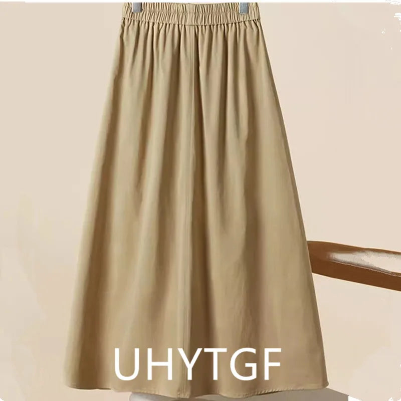 High-Waist A-Line Casual Fashion Big Swing Skirt