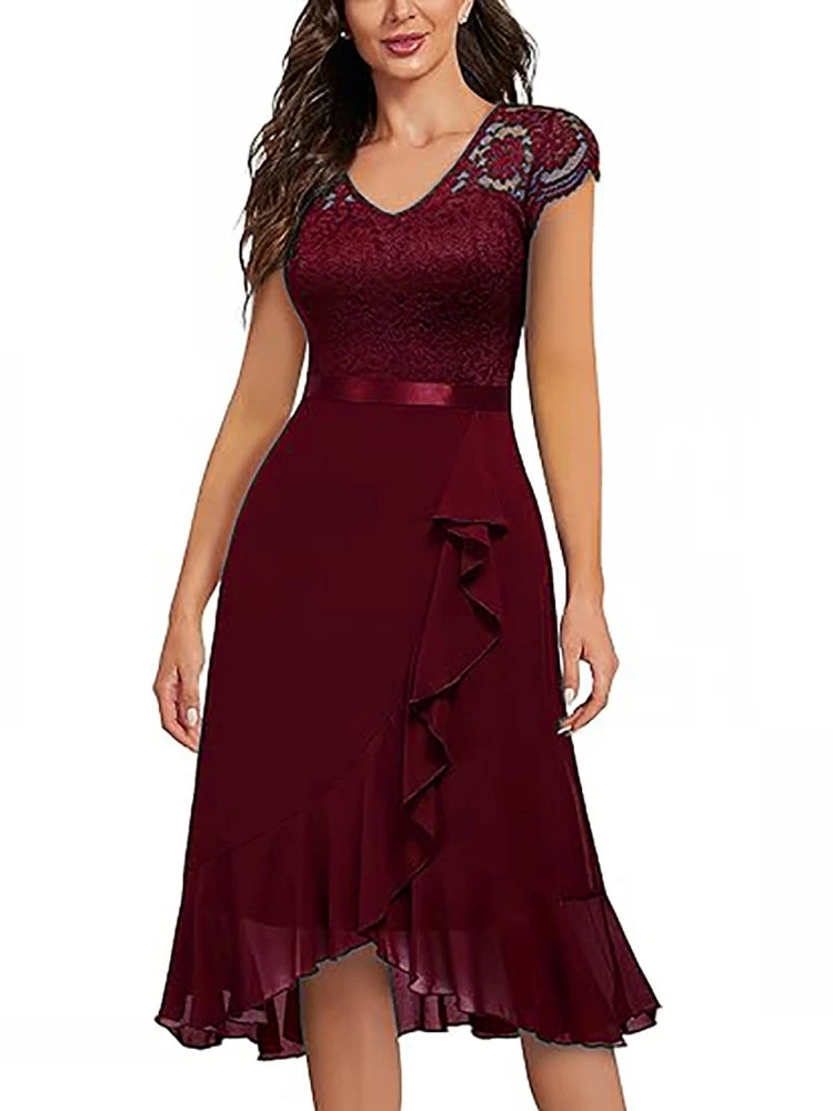 Aovica Elegant Lace Dress