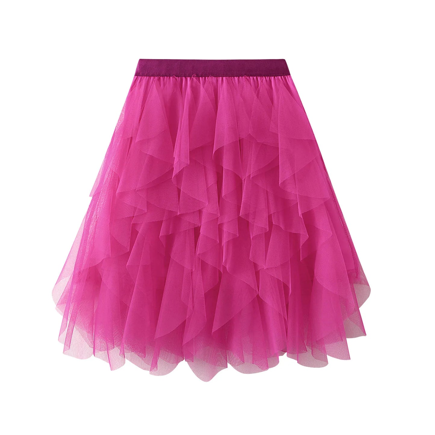 Elastic Layered Mesh Fairy Mini Skirt