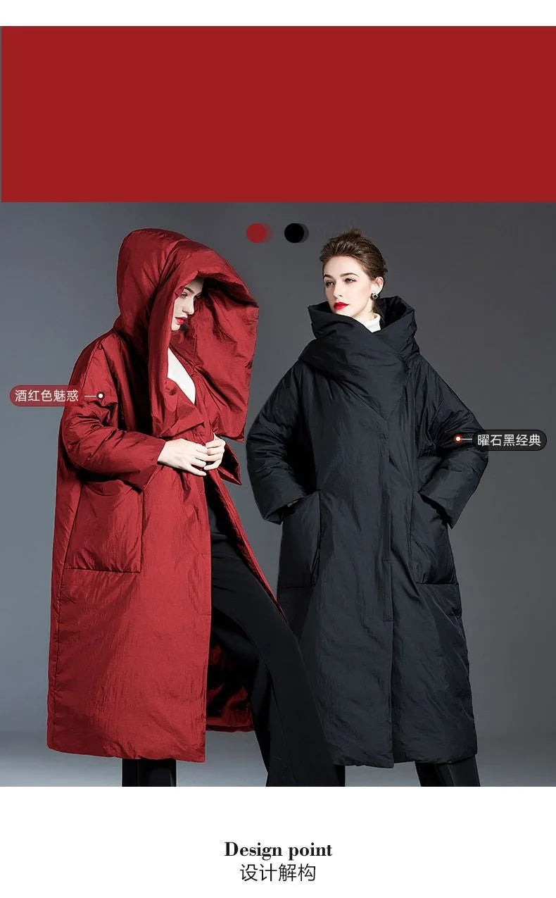 Thick  Loose Long Hooded Women's Jacket