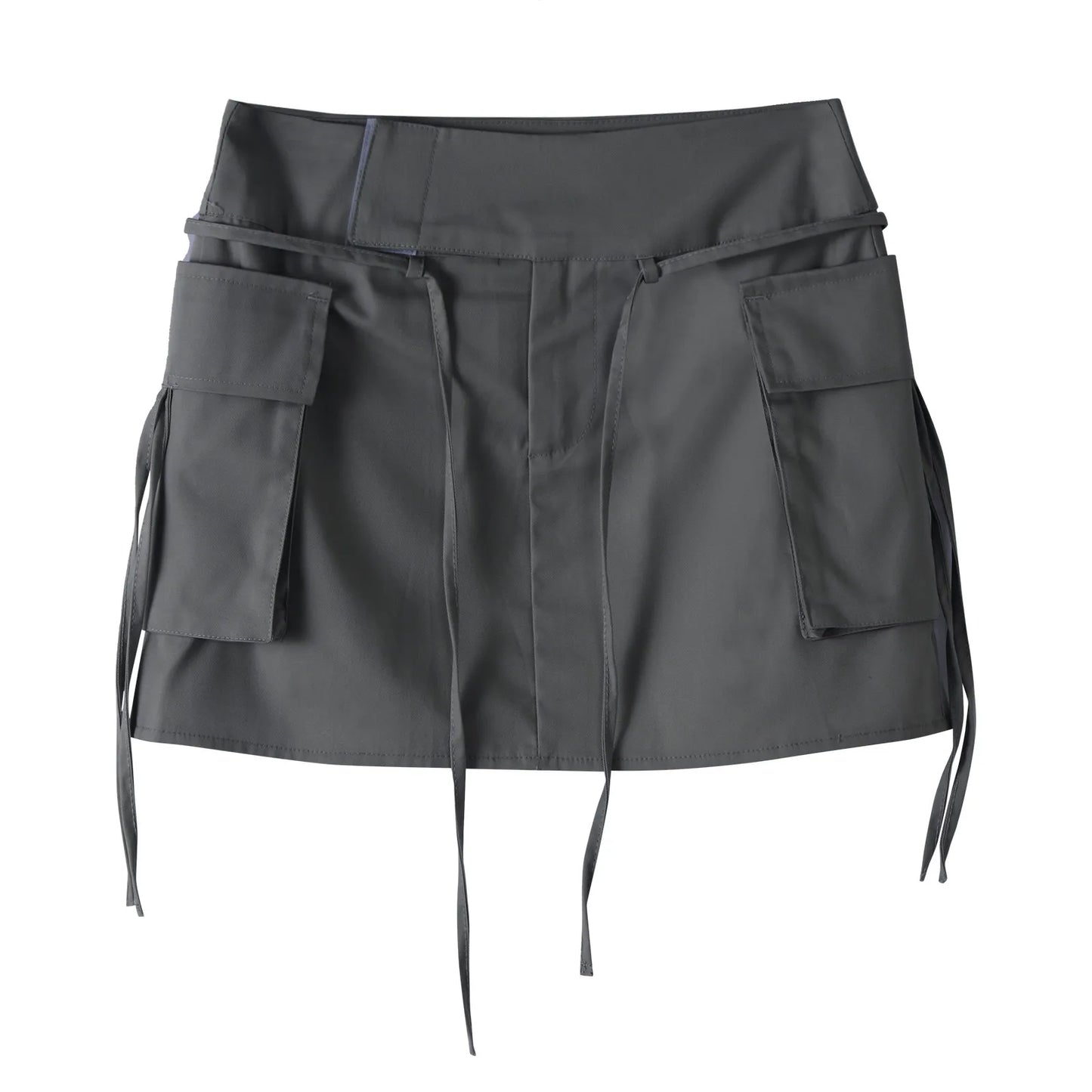 Drawstring High-Waist Mini Skirt