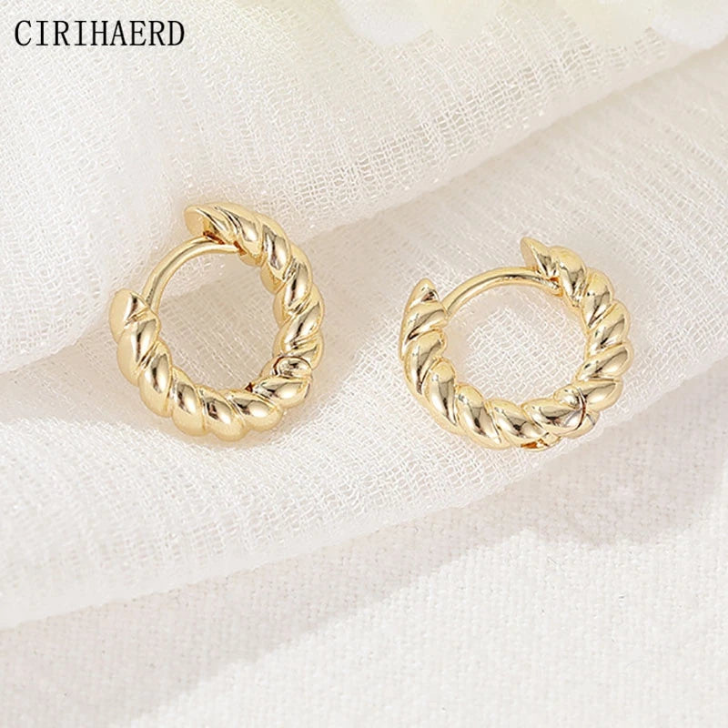 Gold-Plated Women's Small Earrings  - 14K