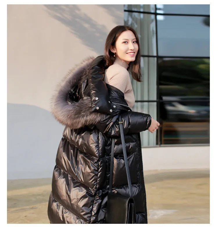 Over-Knee Thickened Loose Winter Jacket for Women