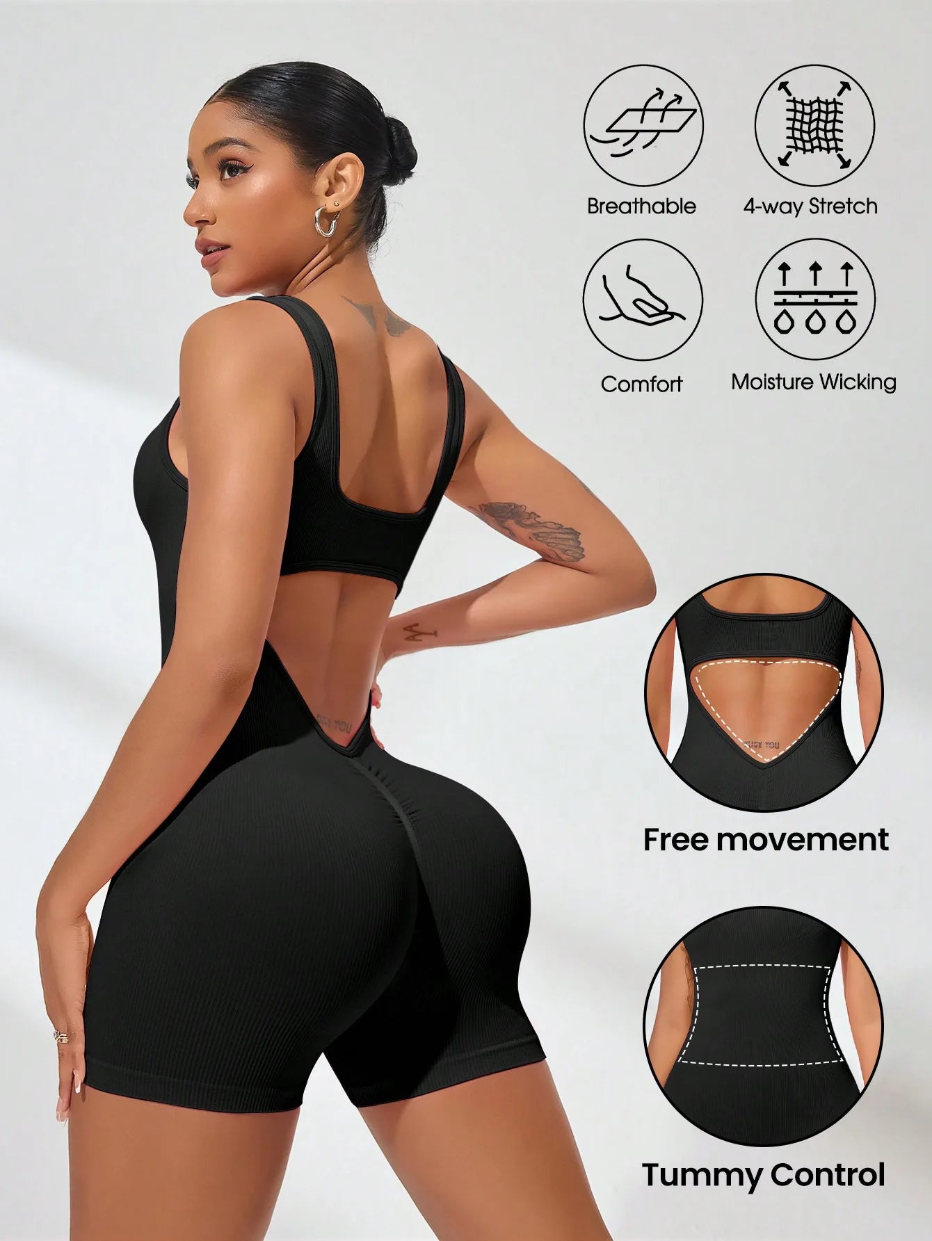 Cut-Out Fitness Jumpsuit