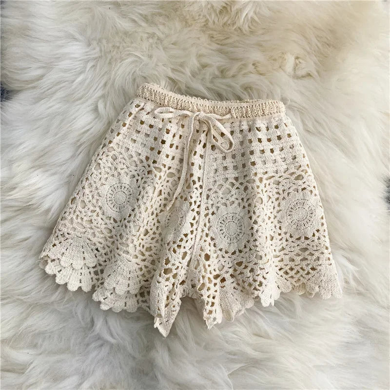 Boho Holiday Crochet Shorts