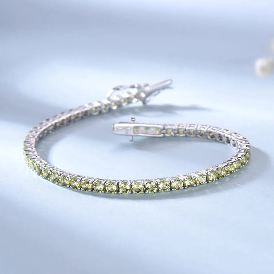 UMCHO 925 Sterling Silver Peridot Bracelet