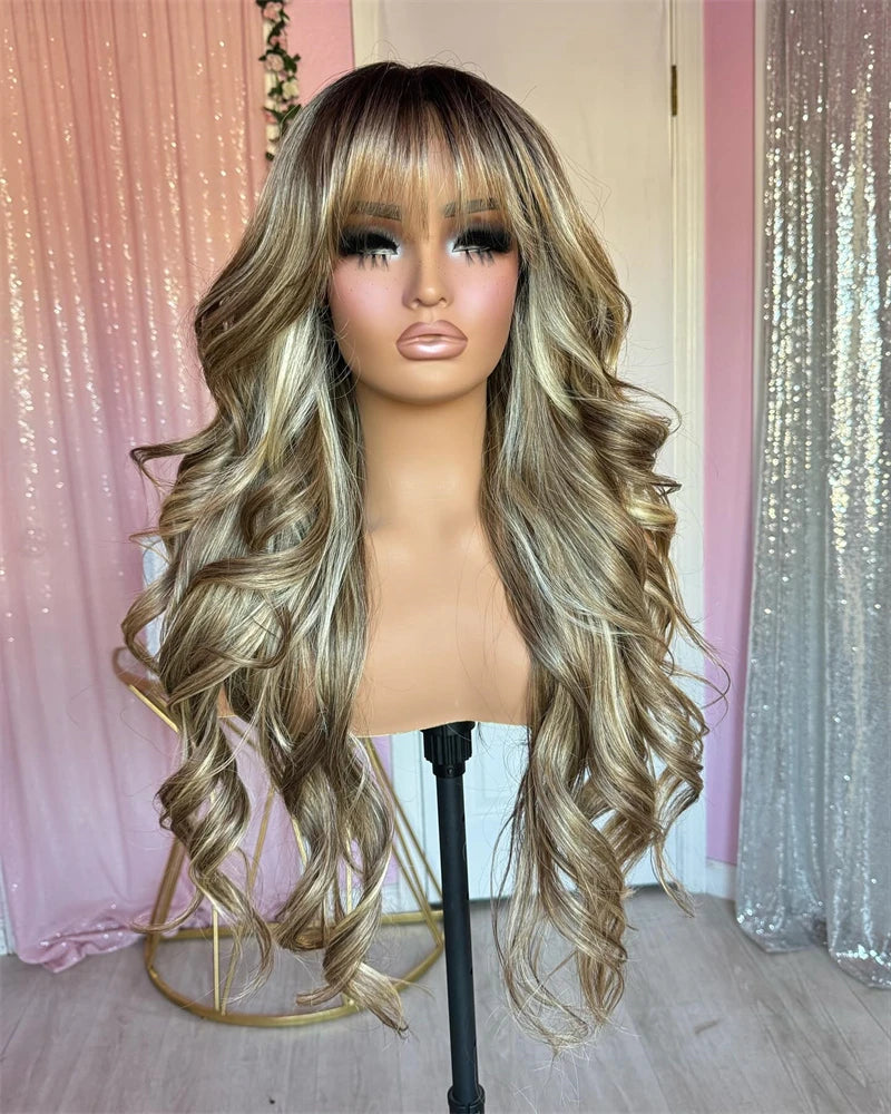 Ash Brown Mixed With Dirty Blonde Wig