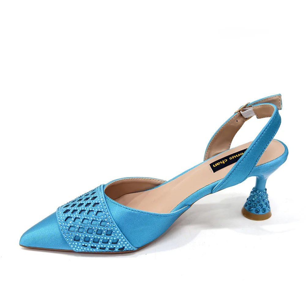 New Elegant Heels & Rhinestone Handbag Set