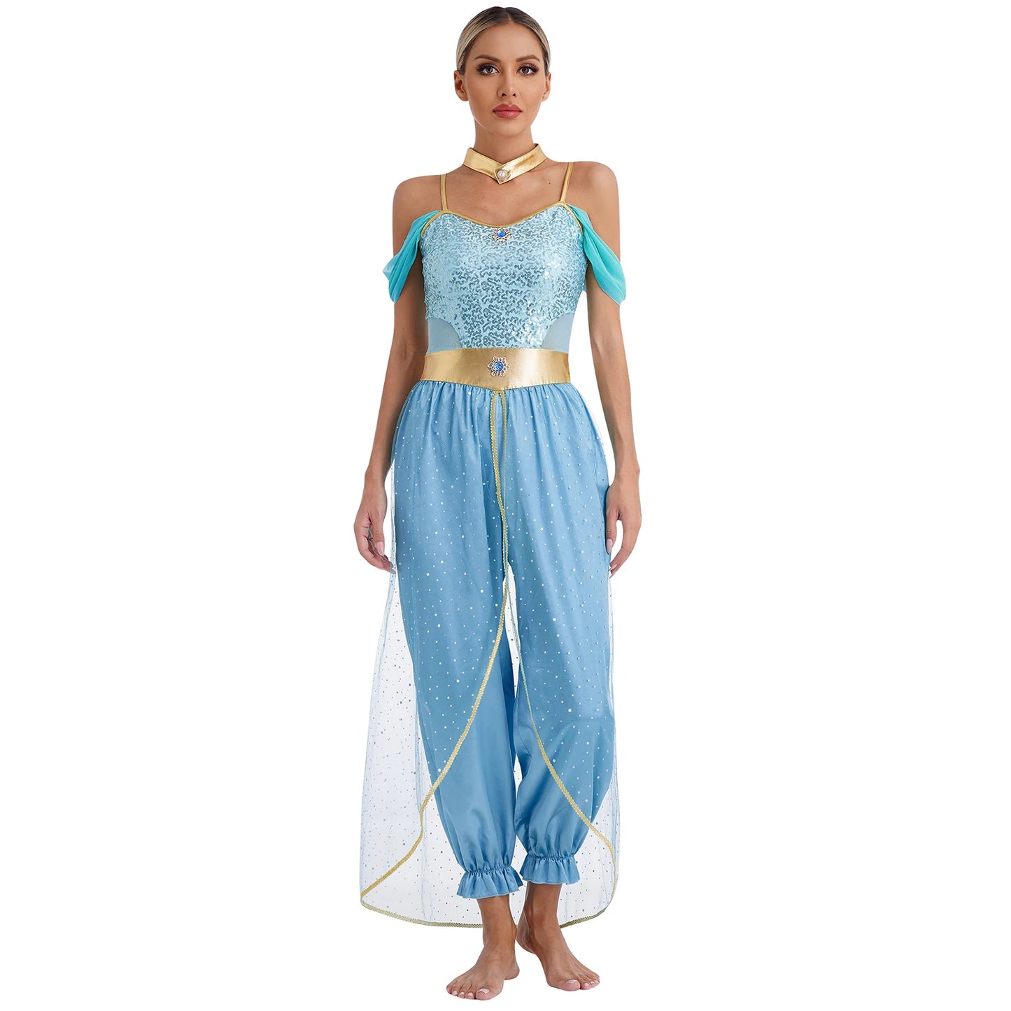 Bollywood-Style Women's Long Pants Jumpsuit