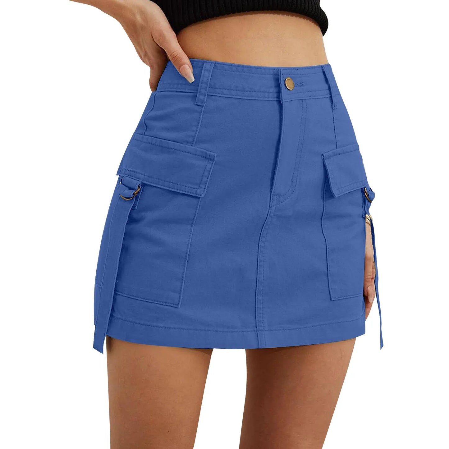 High-Waist Cargo Skirt