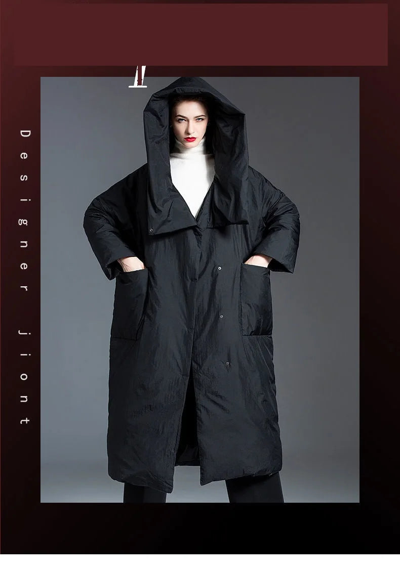 Thick  Loose Long Hooded Women's Jacket