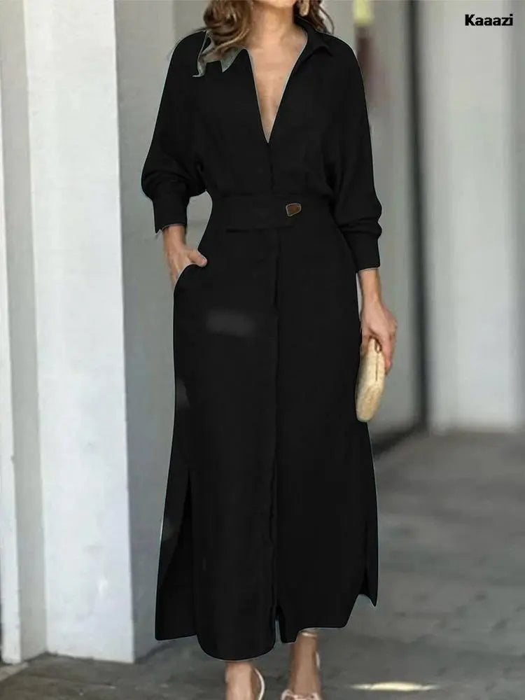 Fashion Long-Sleeve Maxi Dress