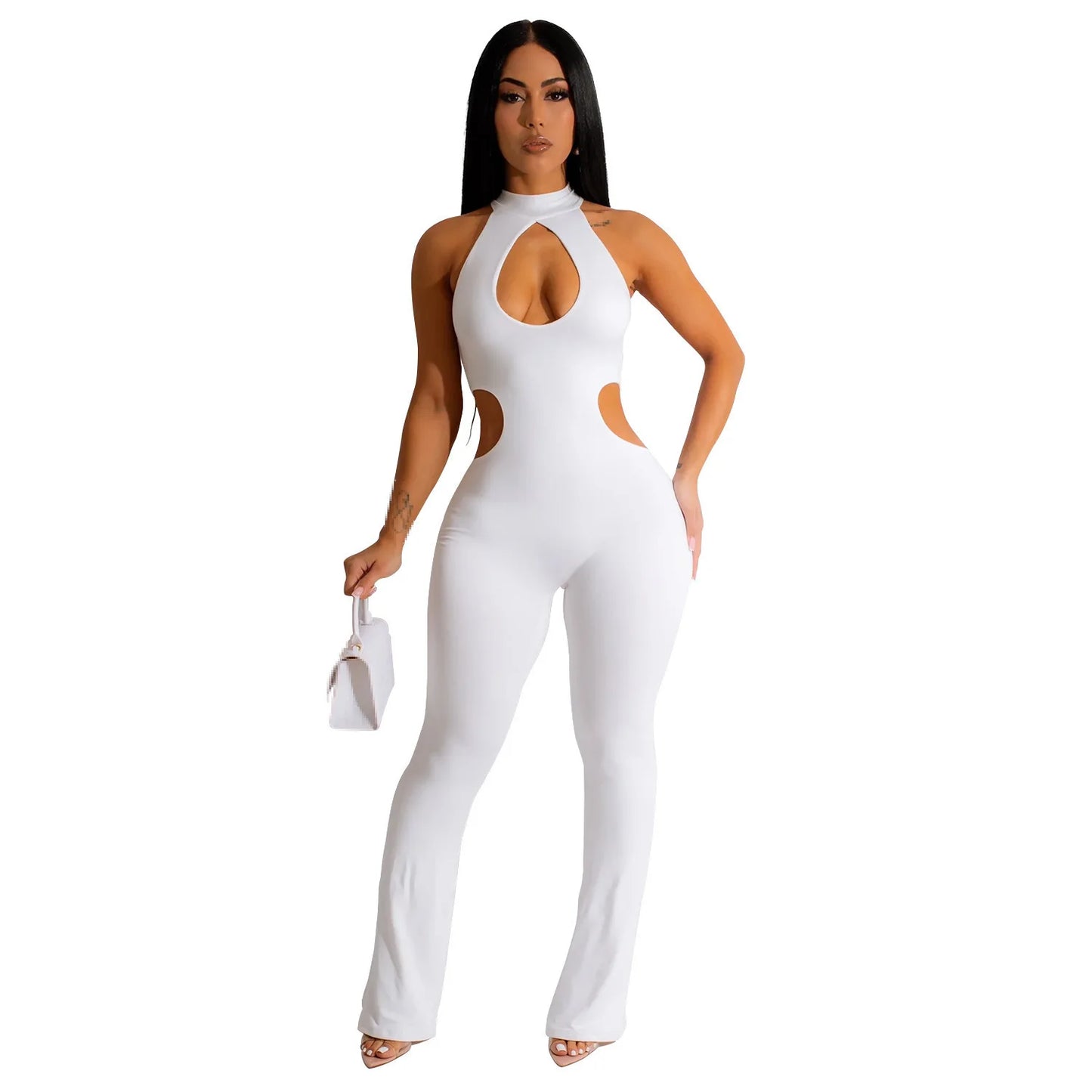 Hollow-Out Club/Party Jumpsuit