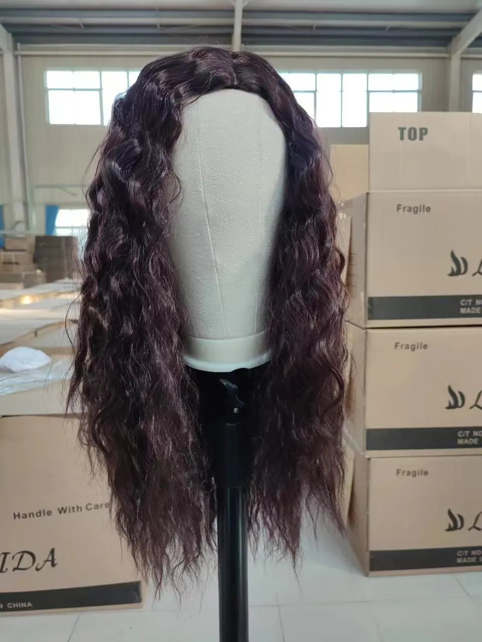 Blice Synthetic Wig Curly Hair Extensions Omber  Middle Part Women‘s Daily Wig Natural Hair Line Blonde Color Without Bang