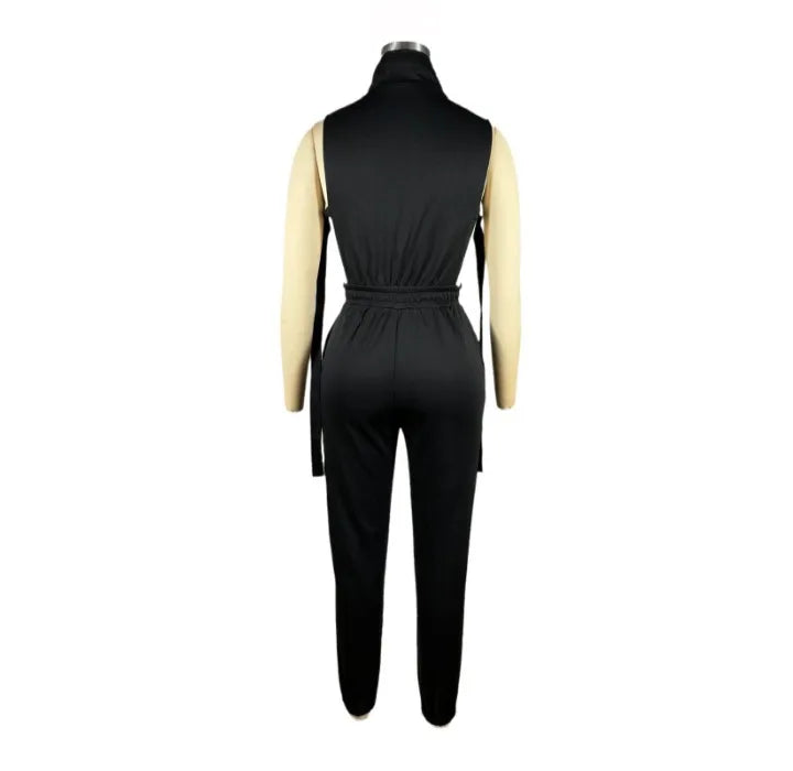 Sleeveless  Zipper 4-Pocket Jumpsuit