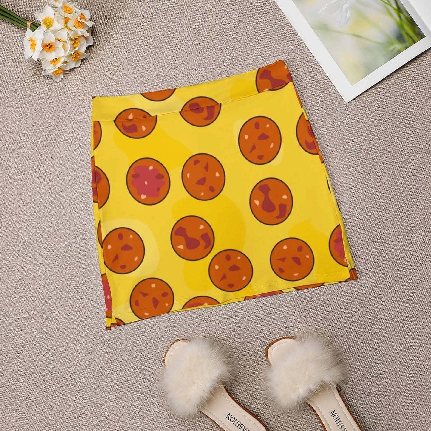 Pepperoni Pizza Sports Lining Skirt