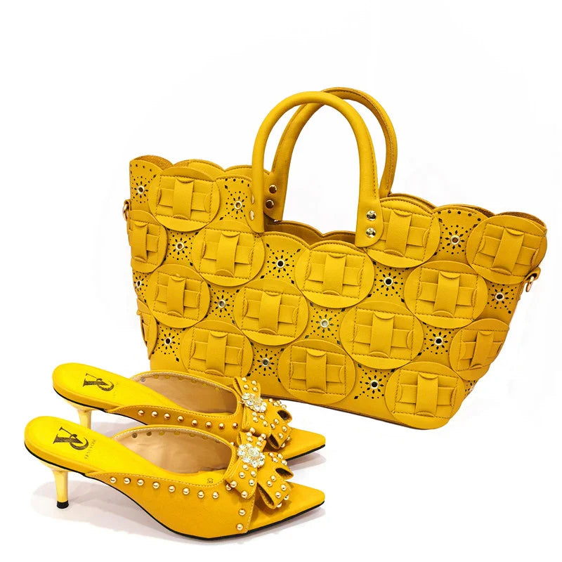 Rivet-Style Matching Shoes & Bag Set