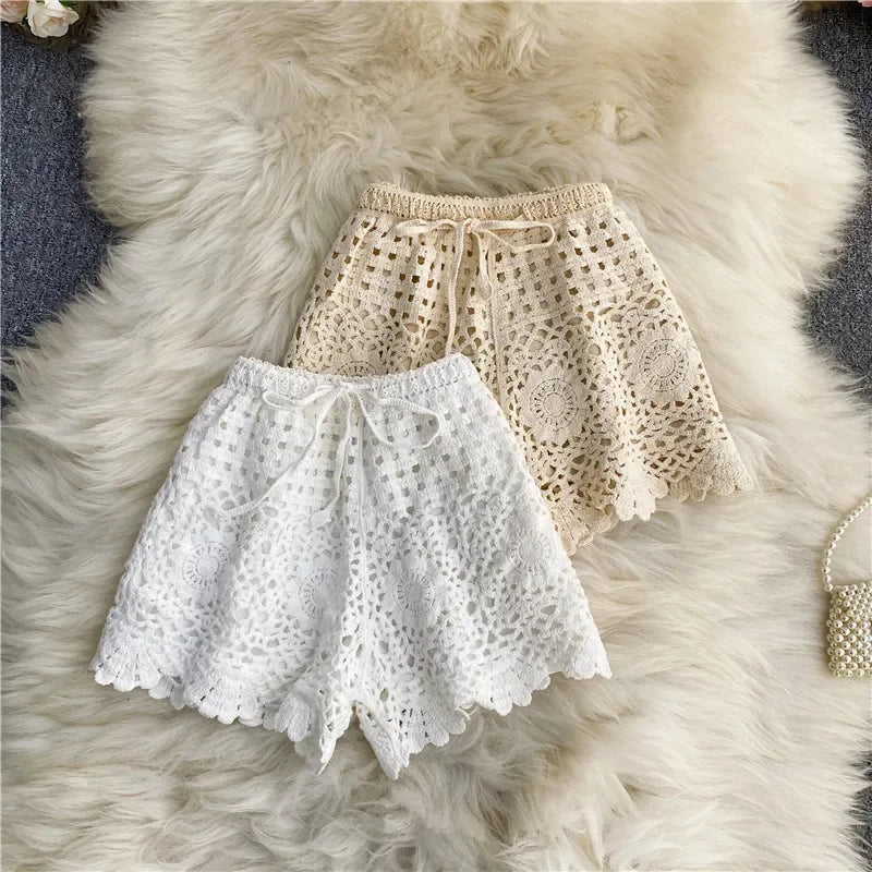 Boho Holiday Crochet Shorts