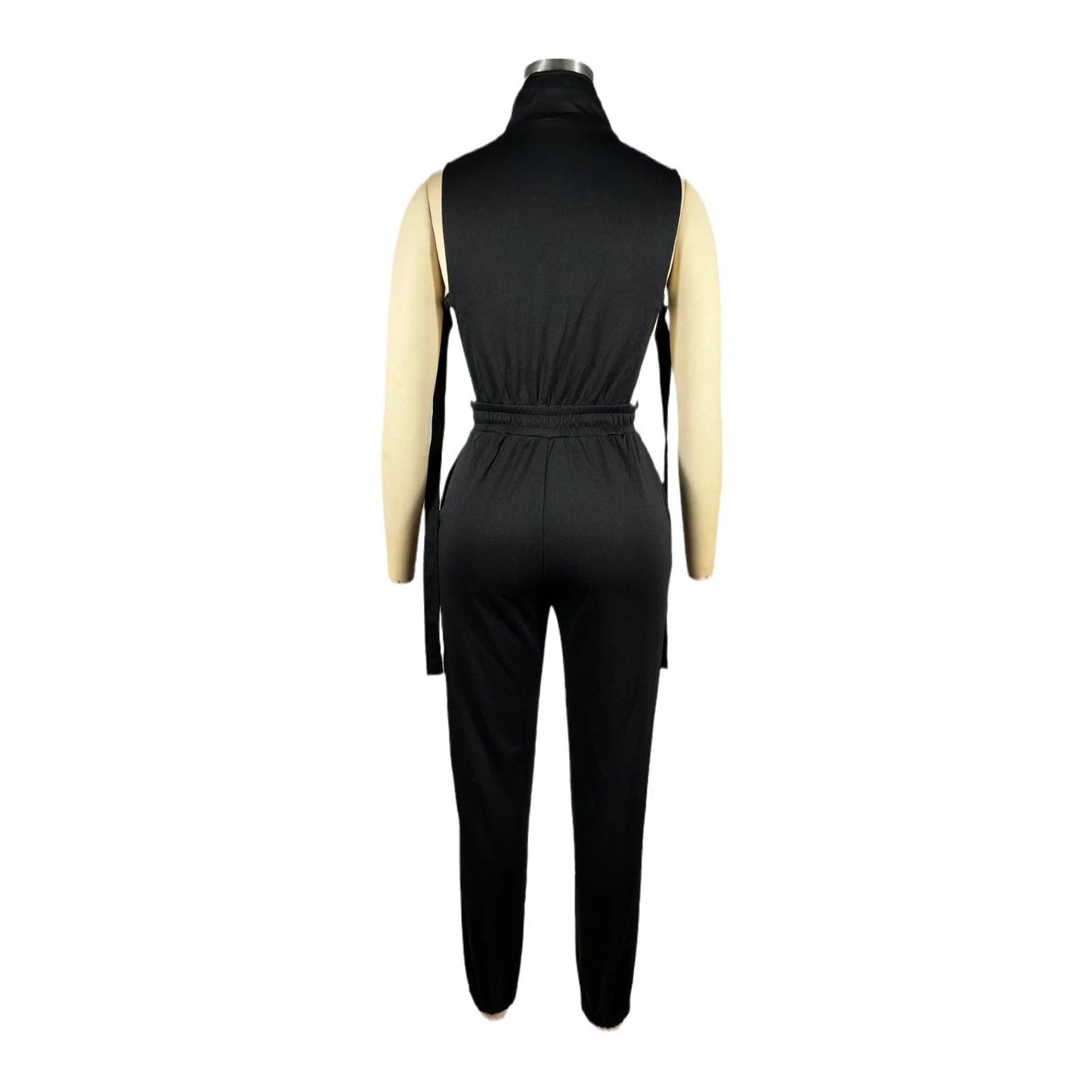 Sleeveless  Zipper 4-Pocket Jumpsuit