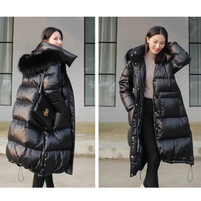 Over-Knee Thickened Loose Winter Jacket for Women