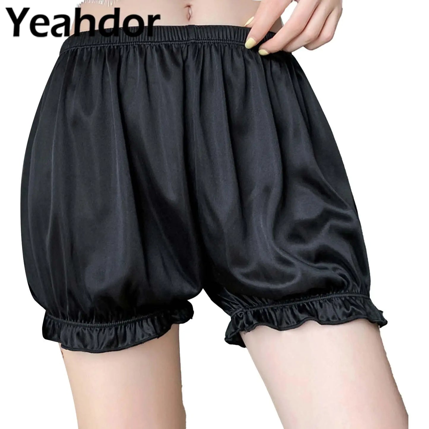 Solid-Colour Frilly Bloomers Shorts